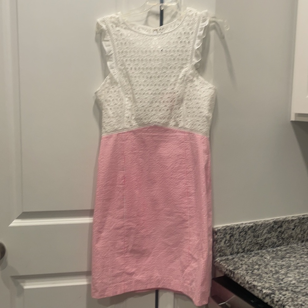 Lilly Pulitzer Pink Seersucker Maya Shift Dress
